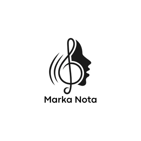Marka Nota logo: a treble clef forming a face in profile